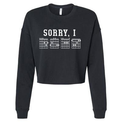 Sorry I DGAF Funny Hidden Message Guitar Chords Cropped Pullover Crew