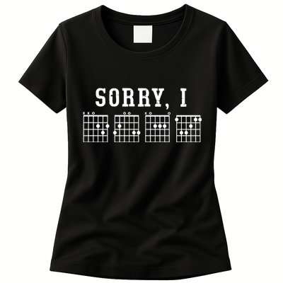Sorry I DGAF Funny Hidden Message Guitar Chords Womens T-Shirt