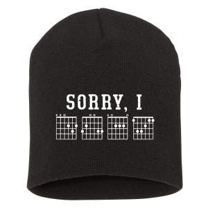 Sorry I DGAF Funny Hidden Message Guitar Chords Short Acrylic Beanie