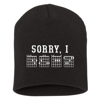 Sorry I DGAF Funny Hidden Message Guitar Chords Short Acrylic Beanie