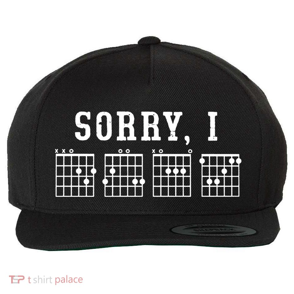 Sorry I DGAF Funny Hidden Message Guitar Chords Wool Snapback Cap