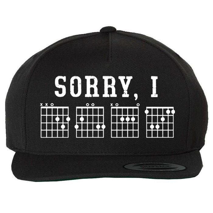 Sorry I DGAF Funny Hidden Message Guitar Chords Wool Snapback Cap