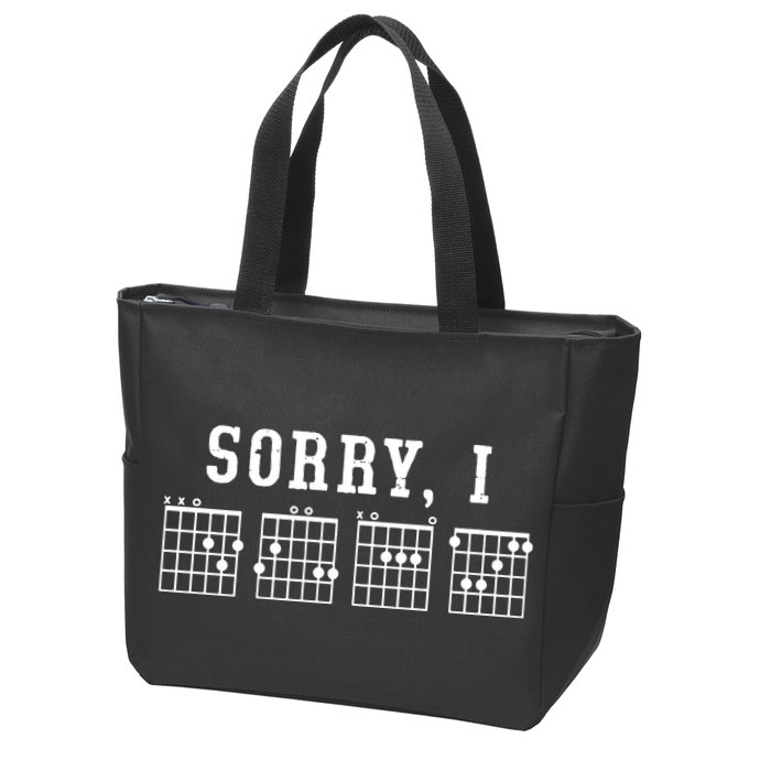 Sorry I DGAF Funny Hidden Message Guitar Chords Zip Tote Bag