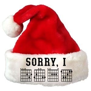 Sorry I DGAF Funny Hidden Message Guitar Chords Premium Christmas Santa Hat