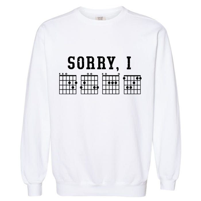 Sorry I DGAF Funny Hidden Message Guitar Chords Garment-Dyed Sweatshirt