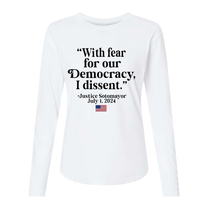 Scotus I Dissent Fear For Our Democracy Womens Cotton Relaxed Long Sleeve T-Shirt