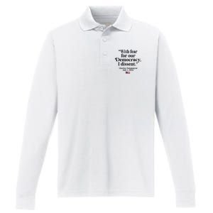 Scotus I Dissent Fear For Our Democracy Performance Long Sleeve Polo