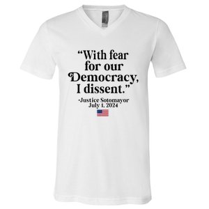 Scotus I Dissent Fear For Our Democracy V-Neck T-Shirt