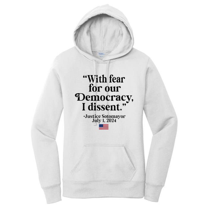 Scotus I Dissent Fear For Our Democracy Women's Pullover Hoodie