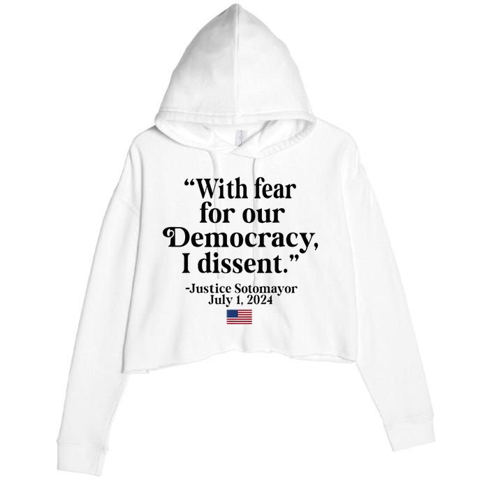 Scotus I Dissent Fear For Our Democracy Crop Fleece Hoodie