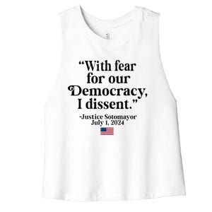 Scotus I Dissent Fear For Our Democracy Women's Racerback Cropped Tank