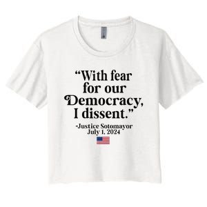 Scotus I Dissent Fear For Our Democracy Women's Crop Top Tee