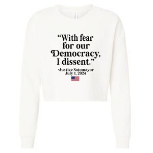 Scotus I Dissent Fear For Our Democracy Cropped Pullover Crew