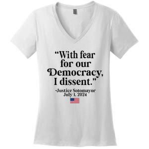 Scotus I Dissent Fear For Our Democracy Women's V-Neck T-Shirt