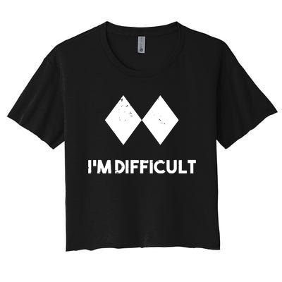 Ski I'm Difficult Skiing Skier Snowboard Snowboarder Gift Women's Crop Top Tee