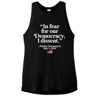 Scotus I Dissent Fear For Our Democracy Justice Sotomayor Ladies PosiCharge Tri-Blend Wicking Tank