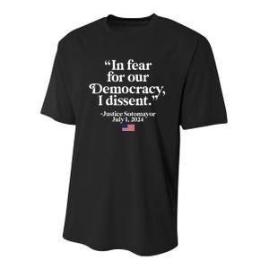 Scotus I Dissent Fear For Our Democracy Justice Sotomayor Youth Performance Sprint T-Shirt