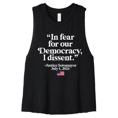 Scotus I Dissent Fear For Our Democracy Justice Sotomayor Women's Racerback Cropped Tank