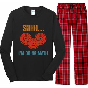 Shhh Im Doing Math Weight Lifting Gym Lover Motivation Gymer Long Sleeve Pajama Set