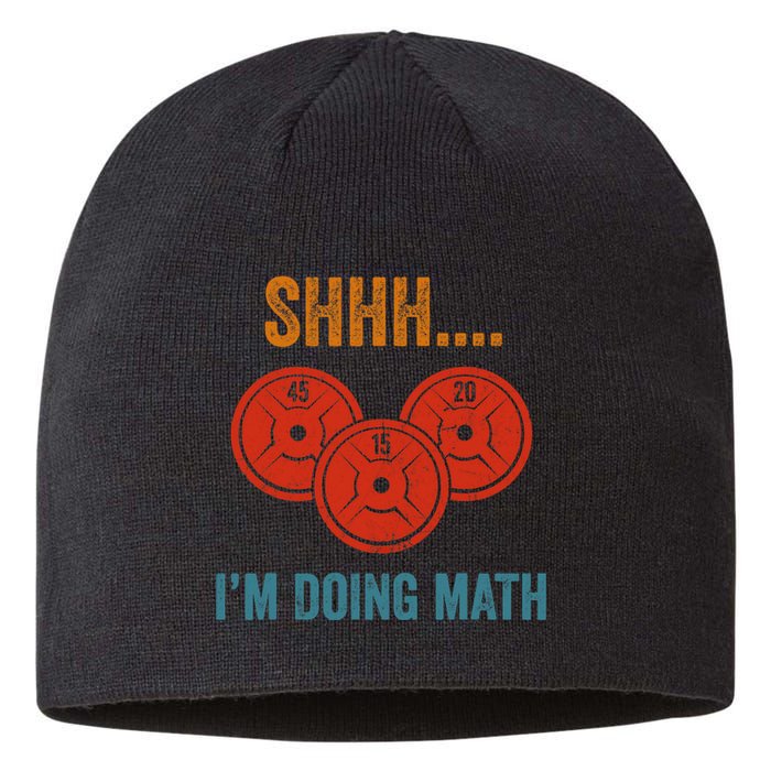 Shhh Im Doing Math Weight Lifting Gym Lover Motivation Gymer Sustainable Beanie