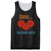 Shhh Im Doing Math Weight Lifting Gym Lover Motivation Gymer Mesh Reversible Basketball Jersey Tank