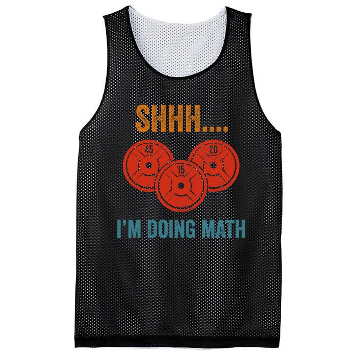 Shhh Im Doing Math Weight Lifting Gym Lover Motivation Gymer Mesh Reversible Basketball Jersey Tank