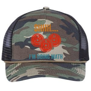 Shhh Im Doing Math Weight Lifting Gym Lover Motivation Gymer Retro Rope Trucker Hat Cap