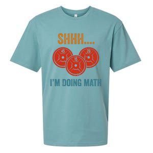 Shhh Im Doing Math Weight Lifting Gym Lover Motivation Gymer Sueded Cloud Jersey T-Shirt