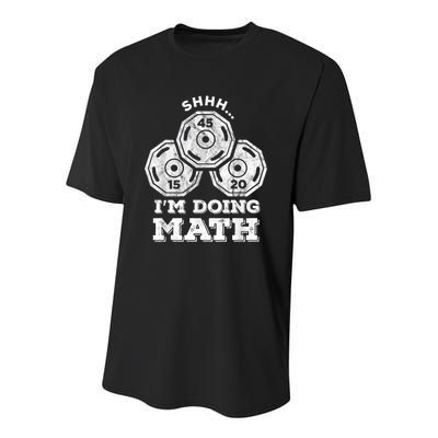 Shhh I'm Doing Math Funny Weight Lifting Workout Training Youth Performance Sprint T-Shirt