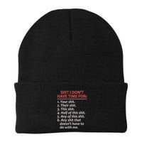 Shit I DonT Have Time For Funny Mocking Bull Graphic Beanie