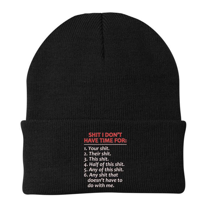 Shit I DonT Have Time For Funny Mocking Bull Graphic Beanie