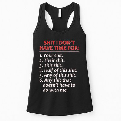 Shit I DonT Have Time For Funny Mocking Bull Graphic Womens Tank Top