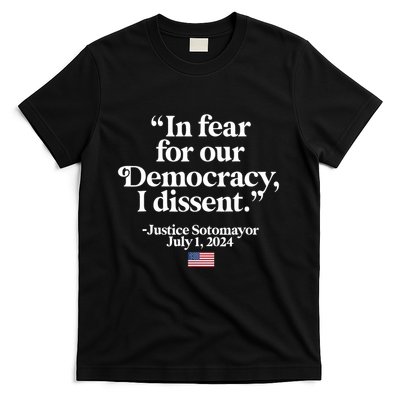 Scotus I Dissent Fear For Our Democracy Justice Sotomayor T-Shirt