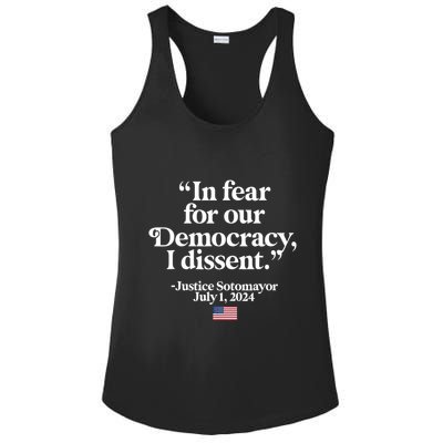 Scotus I Dissent Fear For Our Democracy Justice Sotomayor Ladies PosiCharge Competitor Racerback Tank