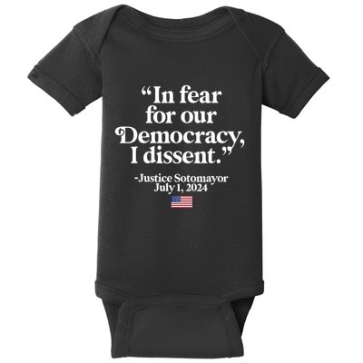 Scotus I Dissent Fear For Our Democracy Justice Sotomayor Baby Bodysuit