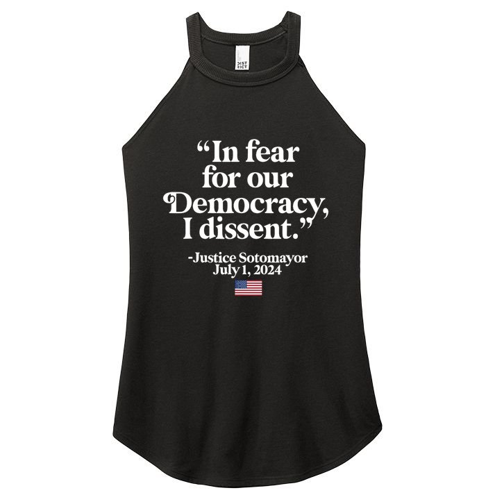 Scotus I Dissent Fear For Our Democracy Justice Sotomayor Women's Perfect Tri Rocker Tank