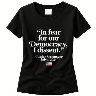 Scotus I Dissent Fear For Our Democracy Justice Sotomayor Womens T-Shirt