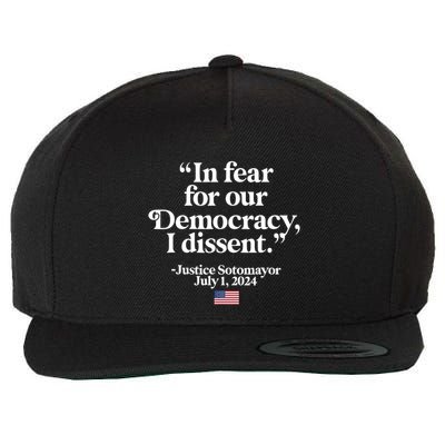 Scotus I Dissent Fear For Our Democracy Justice Sotomayor Wool Snapback Cap