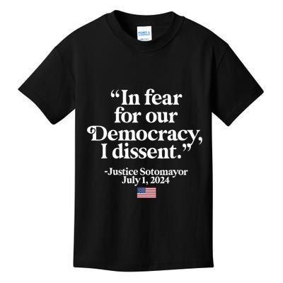 Scotus I Dissent Fear For Our Democracy Justice Sotomayor Kids T-Shirt