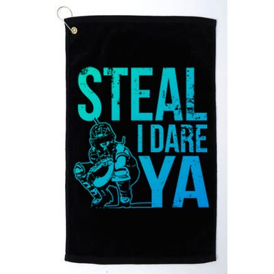 Steal I Dare Ya Funny Softball Catcher Team Sport Gift Platinum Collection Golf Towel