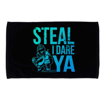 Steal I Dare Ya Funny Softball Catcher Team Sport Gift Microfiber Hand Towel