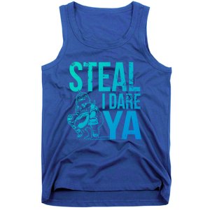 Steal I Dare Ya Funny Softball Catcher Team Sport Gift Tank Top