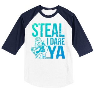 Steal I Dare Ya Funny Softball Catcher Team Sport Gift Baseball Sleeve Shirt