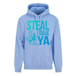 Steal I Dare Ya Funny Softball Catcher Team Sport Gift Unisex Surf Hoodie