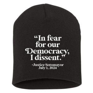 Scotus I Dissent Fear For Our Democracy Justice Sotomayor Short Acrylic Beanie