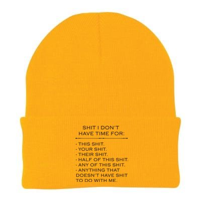 Shit I Don't Have Time For Funny Knit Cap Winter Beanie