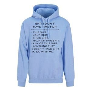 Shit I Don't Have Time For Funny Unisex Surf Hoodie