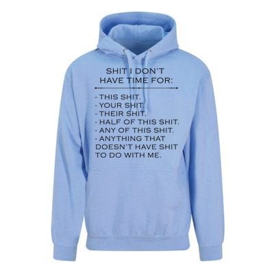 Shit I Don't Have Time For Funny Unisex Surf Hoodie