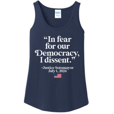 Scotus I Dissent Fear For Our Democracy Justice Sotomayor Ladies Essential Tank