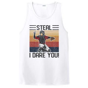 Steal I Dare You Funny Catcher Baseball PosiCharge Competitor Tank